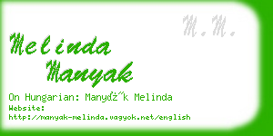 melinda manyak business card